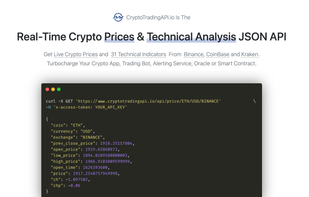 CryptoTradingAPI.io screenshot 1