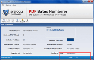 Generate Bates numbers on PDF files