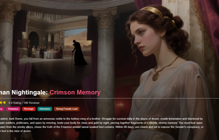 One of the text adventure games on the aistory website.Roman Nightingale:Crimson Memory