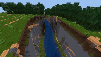 A large canyon generated by Freeminer