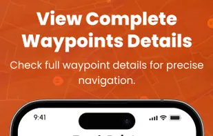 View complete GPS track details including route overview, waypoints, and timestamps. Analyze your recorded paths with clear and detailed track information.