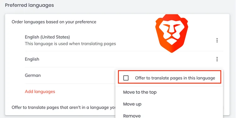 Brave Translate expands to 108 languages