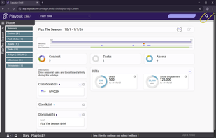 The campaign page, highlighting key information for campaign planning