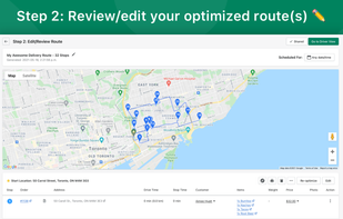 Step 2: Review/edit your optimized route ??