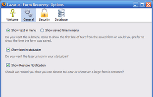 Lazarus Form Recovery screenshot 2