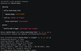 Git-machete screenshot 1