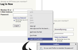 BugMeNot screenshot 1