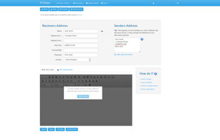 Letter writing page (user details redacted, including account balance)
