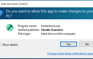 Hardentools screenshot 2