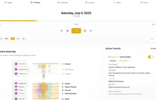 Timeline Scrubber: Glide across days and watch how focus shifts through your body. Plan ahead for launches, dates, rituals, and deep work.