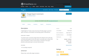 Forget Spam Comment screenshot 1