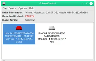Main window - One of the drives is failing