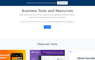 Businesstoolvault landing page