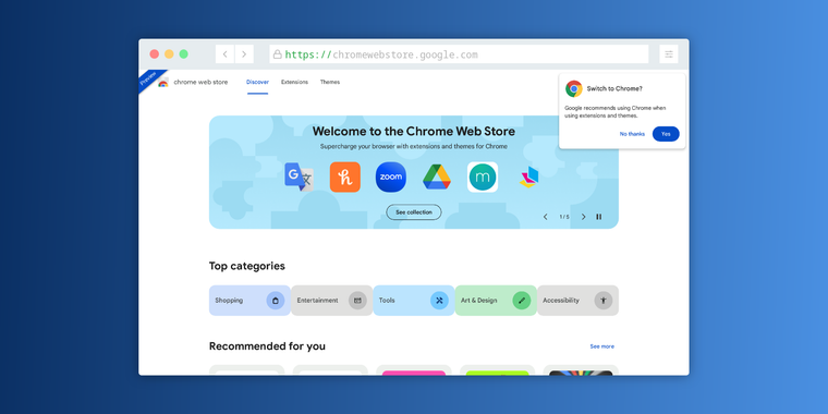 Chrome Web Store is getting a nice redesign with a modernized interface for installing extensions
