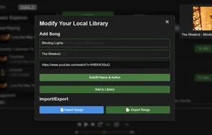 just paste in the URL and the smart system will reliably extract the name and artist. 
You can import and export your library.