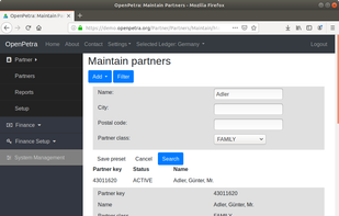 OpenPetra screenshot 2