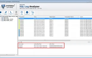 Software analyze selected file and preview the Row of selected Transaction