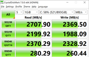 CrystalDiskMark screenshot 2