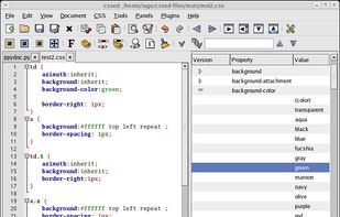 The tree view is useful to quick search trough properties and it's possible values. Here you can see the tree view maximized.
