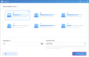 Step 3. Click “Start Recovery”