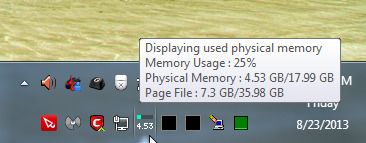 Tooltip displays both physical memory and page file usage.