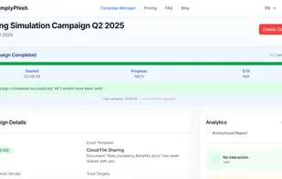 Real-time Phishing simulation overview