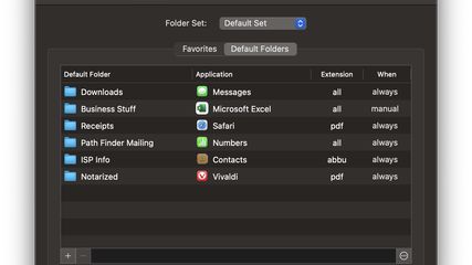 Add favorite and default folders so you can get to them quickly