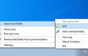 A folder synchronized between an Alfresco server and the local desktop.