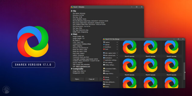 ShareX 17.1.0 adds new Metadata tool, command-line options, and UI refinements image