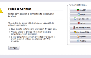 The dialog embedded in the "Net Error" page. 
