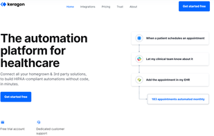 Landing Page of Keragon Website.