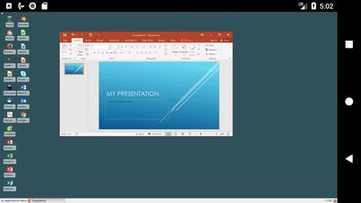 Windows application running in Linux desktop mode on Android