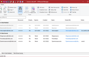 Support for expired or disabled users - HTPasswd Manager will not included expired or disabled users in the generated HTPasswd file.