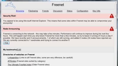 Freenet screenshot 1
