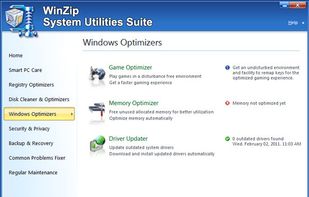 WinZip System Utilities Suite optimizes your PC.
