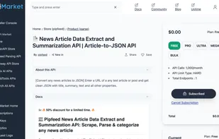 Pipfeed Parsing API screenshot 1