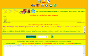 Create your ToDo List in either English or in 1 of 22 different Languages including multiple native Indian Languages.