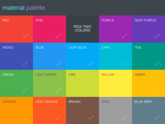 Material palette