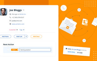 Add tasks and reminders (Next Actions) to every contact and make sure that no customer is ignored and no sales opportunity is missed. 