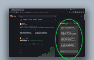 AI response in Brave Search desktop sidebar