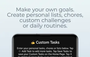 Custom Tasks screen. Custom Tasks show on the Home Screen after saving.