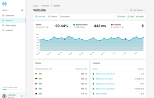 Website Monitor Page