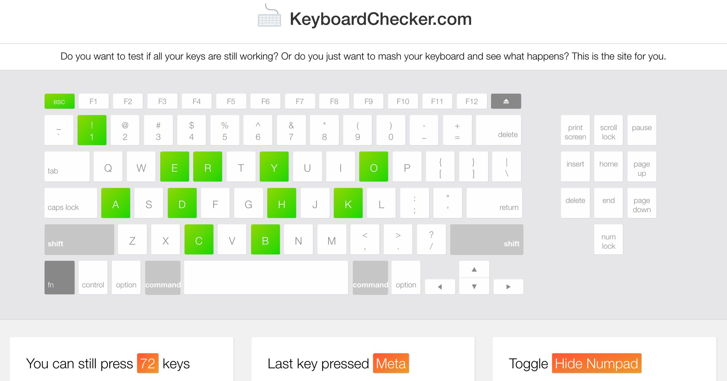 PassMark KeyboardTest FAQ