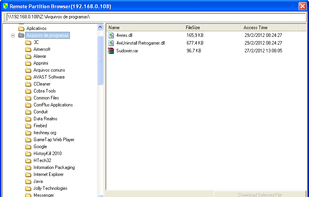 Downloading files from the client computer to the host computer
