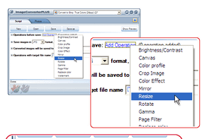 Resizing images with Image Converter Plus