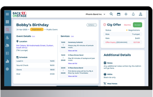 Back On Stage Individual Booking View helps you manage and organize each individual event