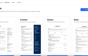 Templates available for Customised Resume