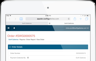 Sell or check your sales stats from your tablet or phone.