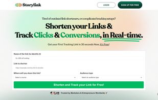Create a short tracking link in less than 30 seconds !