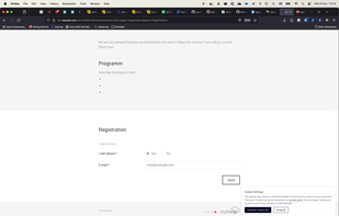 Registration Page for event